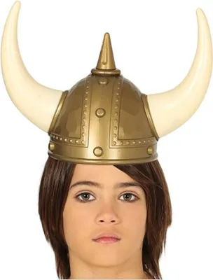 Immagine prodotto di Elmo vichingo carnevale bambini costume accessorio cappello carnevale gioco di ruolo stile vichingo, colore: oro