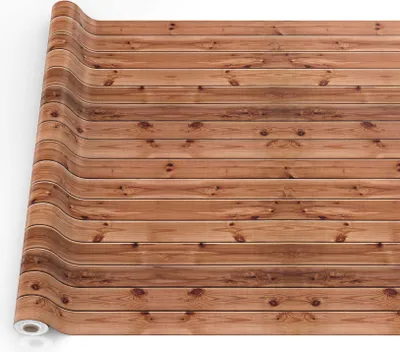 Produktbild von Tischdecke Holz aus Textil mit Exclusiven Motiven wasserabweisend Tischtuch Tischwäsche Aquarell Braun Breite 140cm Länge 2000cm mit Schnittkante