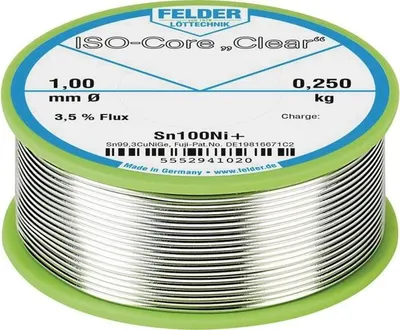 Immagine prodotto di Filo per saldatura ISO-Core® Clear 1mm 250g Sn100Ni+ FELDER