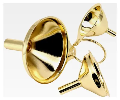 Produktbild von Trichter-Set aus Edelstahl, Goldfarbenes Küchentrichter-Set für das Befüllen kleiner Flaschen und Behälter