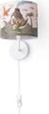 Produktbild von Tischlampe Kinderzimmer Nachtisch Lampe Stoffschirm Wandleuchte RundTiereLeuchtenart / FarbeWandleuchte - Weiß