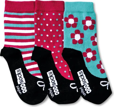 Produktbild von Verrückte Oddsocks Ditsy Socken für Mädchen im 3er Set