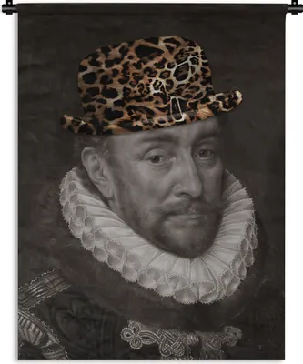 Produktbild von MuchoWow® Wandteppich Wandbehang Wilhelm von Oranien - Kunst - Pantherdruck 120x160 cm Tapisserie Dekoration Wandtuch - Wohnzimmer - Moderne