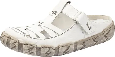 Produktbild von Rieker Damen Clog aus Leder offen mit Klettverschluss und Riricon Sohle L0396, Größe:39 EU, Farbe:Weiß
