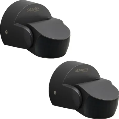 Produktbild von 2x Oktaplex Bewegungsmelder schwenkbar IP65 Infrarotsensor 180° mit Unterkriechschutz 360° anthrazit für Wand- & Deckenmontage