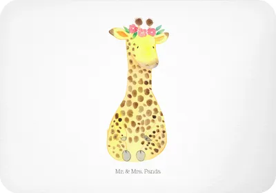Produktbild von Mr. & Mrs. Panda magnet Giraffe Blumenkranz - Weiß - Geschenk, Freundin, Abenteurer, haftmagnet, whiteboardmagnet, Afrika, Kühlschrankmagnet, Pinnwandmagnet, wandmagnet