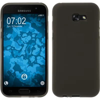Produktbild von PhoneNatic Case kompatibel mit Samsung Galaxy A7 (2017) - grau Silikon Hülle matt + 2 Schutzfolien