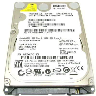 Immagine prodotto di Hard Disk 250gb Western Digital Sata 2,5" Wd2500bevs Interno Notebook Laptop