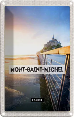 Produktbild von vianmo Blechschild 30x20 cm Mont-saint-Michel France Meer Abenteuer Reisen Urlaub