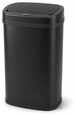 Image de Poubelle à pédale - 60 litres - Acier inoxydable - Noire - Fermeture douce