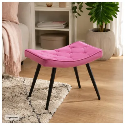 Produktbild von Freya Hocker, Samt Pink, gepolstert, mit Knopfsteppung, modernes Design, 54x38x39 cm