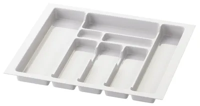 Produktbild von Sossai Besteckeinsatz Divio für Schubladen 60cm | 53 x 49 cm | Weiß Besteckkasten Schubladeneinsatz