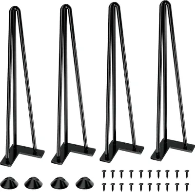 Zdjęcie produktu dla Nogi stołu Metalowe nóżki stołu z ochraniaczami podłogi 51 cm 4 sztuki