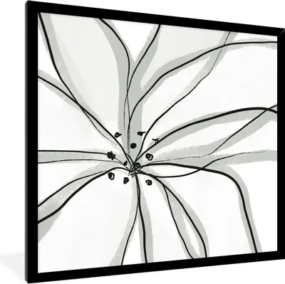 Produktbild von MuchoWow® Gerahmtes Poster Blumen - Abstrakt - Design 40x40 cm - Poster mit Schwarzem Bilderrahmen Wandposter Rahmen Foto Bilder - Mit Rahmen - Wanddekoration Schlafzimmer