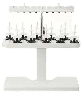 Image de Support pour bobines de fil - Support pour machine à coudre - Réglable - 10 emplacements - Pour fil à broder et à tricoter - En plastique