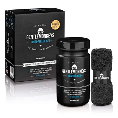 Produktbild von GENTLEMONKEYS Fahrzeugreiniger-Set - 45x Nasstüchern, 1x Mikrofasertuch
