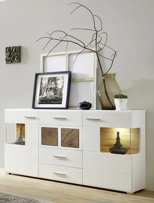 Produktbild von Sideboard Kommode "FUN PLUS" Anrichte Schrank Regal Wohnwand LED-Beleuchtung 170 cm weiß