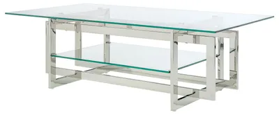 Produktbild von home24 Couchtisch - Glas / Metall - Transparent / Silber