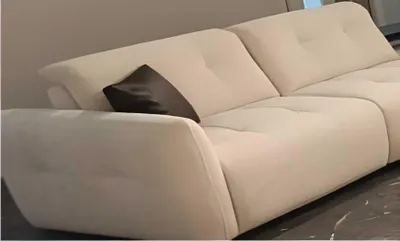 Immagine prodotto di Elegante divano imbottito bianco Divano moderno a 3 posti per soggiorno