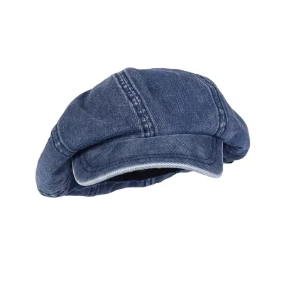 Produktbild von Achteckiger Hut für Damen, Baggy, Retro-Cowboy, einfarbig, leicht, lange Krempe, atmungsaktiv, Sonnenschutz, Anti-UV, Foto-Requisite, Malerhut, Sommer-Barett, Dunkelblau, Einheitsgröße