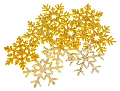 Produktbild von 30 Stück DIY-Schneeflockenornamente aus Glitzerstoff für Bastelprojekte und Dekorationen