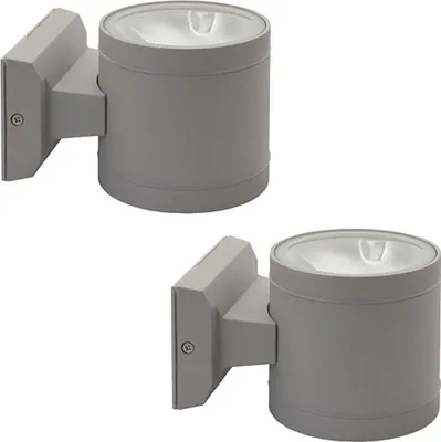 Produktbild von 2er Set Wandleuchte, Aluminium grau, Glas, H 9,5 cm