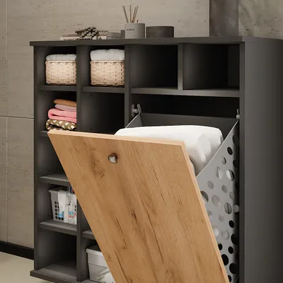 Zdjęcie produktu dla Szafka na pranie  Vicco Fynn Antracyt/złoty dąb 78.4 x 91.6 cm, Model 54355