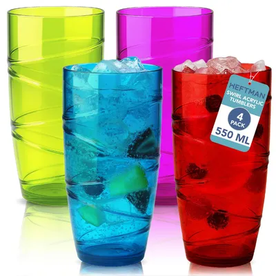 Produktbild von HEFTMAN Plastikbecher 4er-Set - 4 Stück (Farbig)