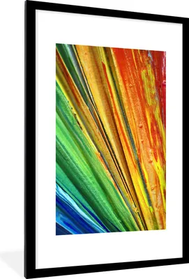 Produktbild von MuchoWow® Gerahmtes Poster Buntes Ölgemälde 60x90 cm - Poster mit Schwarzem Bilderrahmen Wandposter Rahmen Foto Bilder - Dekoration - Wandposter Wohnzimmer - Hochwertig