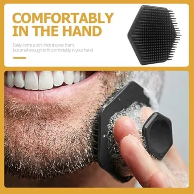 Image de Brosse de nettoyage du visage en silicone noir, manuelle, pour les soins de la peau, légère, pour un massage doux, idéale pour les femmes