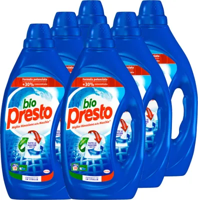 Produktbild von Presto Klassisches Flüssigwaschmittel für Waschmaschine, leistungsstarke Formel, 6 x 19 Waschgänge (114 Waschladungen)