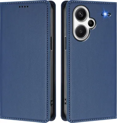 Immagine prodotto di Custodia in pelle per Xiaomi Redmi Note 13 Pro+, flip case magnetico in Finto cuoio con supporto Blu scuro