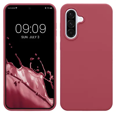 Produktbild von kwmobile Handyhülle für Samsung Galaxy A36 5G Hülle - Case Silikon - Kabelloses Laden - Schutzhülle Cover in Dark Rose