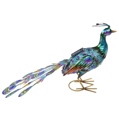 Image de Lampe solaire,Lampe solaire paon,Lampe sculpture paon,Statue de jardin paon,Lampe solaire de jardin,Lampe de décoration de jardin