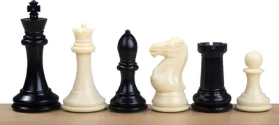 Produktbild von Exklusive Staunton Schachfiguren Nr. 7, weiß/schwarz, metallbeschwert (König 104 mm)