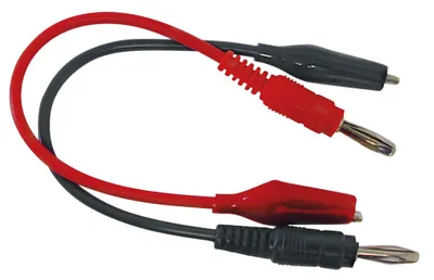 Immagine prodotto di Cavo di collegamento da 80 cm, 1 rosso, 1 nero, con morsetti a coccodrillo/connettori a banana