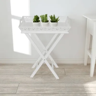 Produktbild von The Living Store Serviertisch/Beistelltisch mit Tablett Weiß