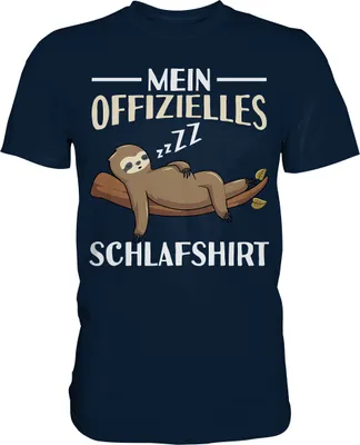 Produktbild von Offizielles Schlafshirt Nachthemd Schlafanzug Pyjama Faultier T-Shirt – Navy / 3XL