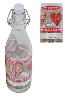 Produktbild von Drahtbügelflasche Country Love 0,5L Bügelverschluss Saftflasche Trinkflasche