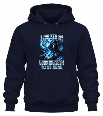 Immagine prodotto di Felpa con cappuccio "I Paused My Gooning Sesh To Be Here", scritta sarcastica, colore blu navy, taglia XXL