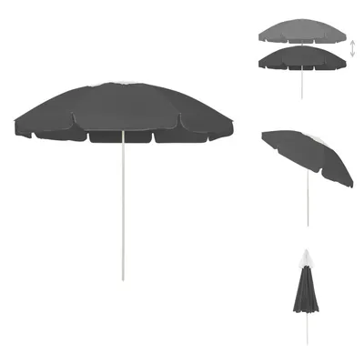Zdjęcie produktu dla vidaXL Parasol plażowy antracytowy 240 cm - Parasole i parasole przeciwsłoneczne