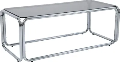 Produktbild von Rechteckiger Couchtisch (L 110 cm) aus Metall und schwarzem Glas - Oviala Lewis