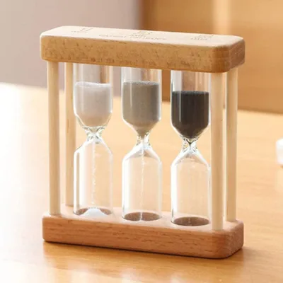 Produktbild von Holz-Sanduhr, 1/3/5 Minuten, Timer und Dekoration