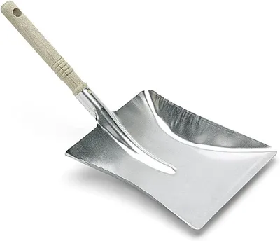 Imagen del producto de Pala de jardinería, fabricada en metal galvanizado, de 44 x 22 cm, con mango de madera, ideal para jardinería y limpieza