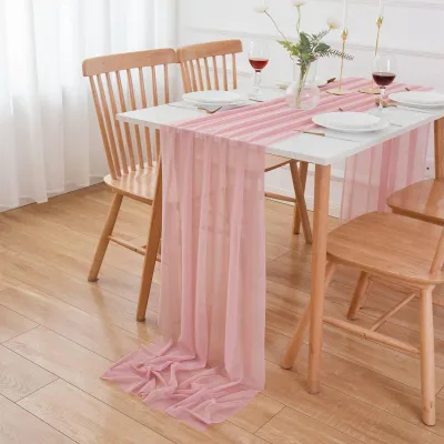 Produktbild von Omgoods - Tischläufer, waschbar - Tischläufer für Hochzeiten - Dekorativer Stoff - 300 x 70 cm - Romantische Hochzeitsdekoration - Vielseitig einsetzbar - Tischdecke