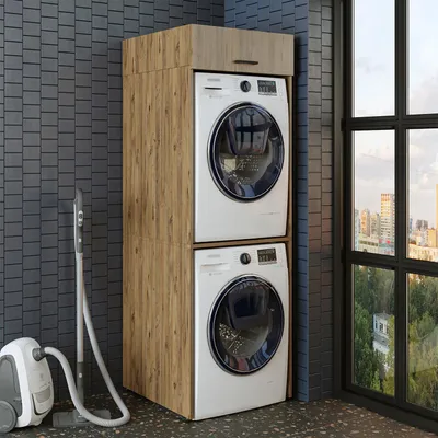 Produktbild von Roomart DUO-II Waschturm 67 cm breit, Eiche