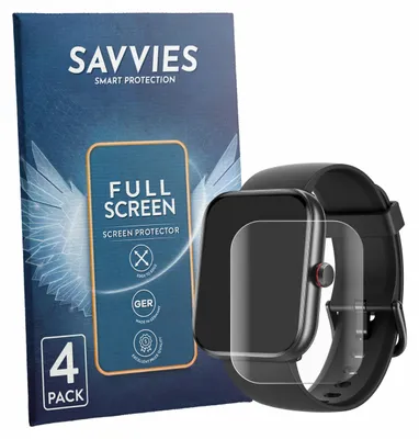 Produktbild von 4x Savvies Fullscreen Schutzfolie für Uaue IDW20 1.91" Displayschutz Folie Fullcover Klar Transparent