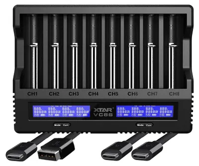 Image de Xtar VC8S - Chargeur-analyseur pour batteries Li-Ion 3,6 V - 3,7 V et NIMH 1,2 V