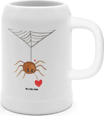 Produktbild von Mr. & Mrs. Panda Steinkrug Spinne Agathe Liebe - Weiß - Geschenk, Humpen, Bierhumpen, Merchandise, Liebesbeweis, Verliebt, Krug, Seidel, Bierbecher, Liebesgeschenk