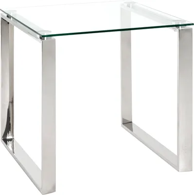 Produktbild von HAKU Beistelltisch Couchtisch edelstahl - Edelstahl, Sicherheitsglas 8 mm, B/H/T: 55x55x55 cm